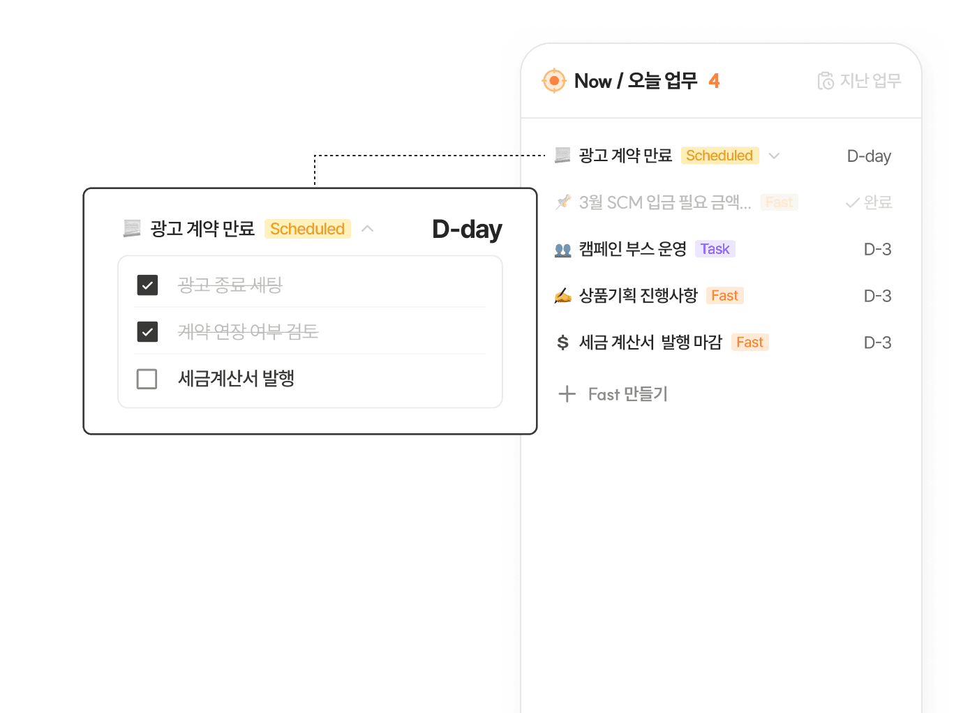 예정 업무 실행 관리