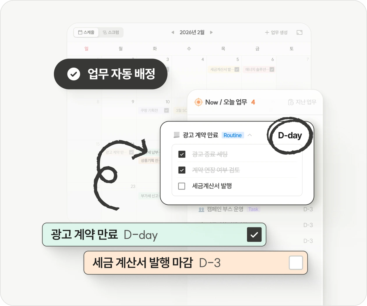 담당자 Todo로 연결되는
누락없는 업무 구조